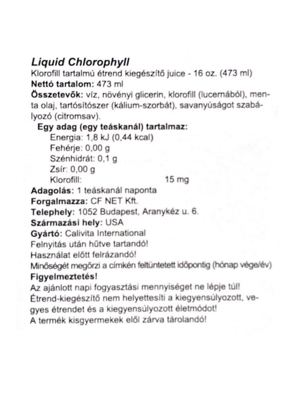 CALIVITA Liquid Chlorophyll - Image 2