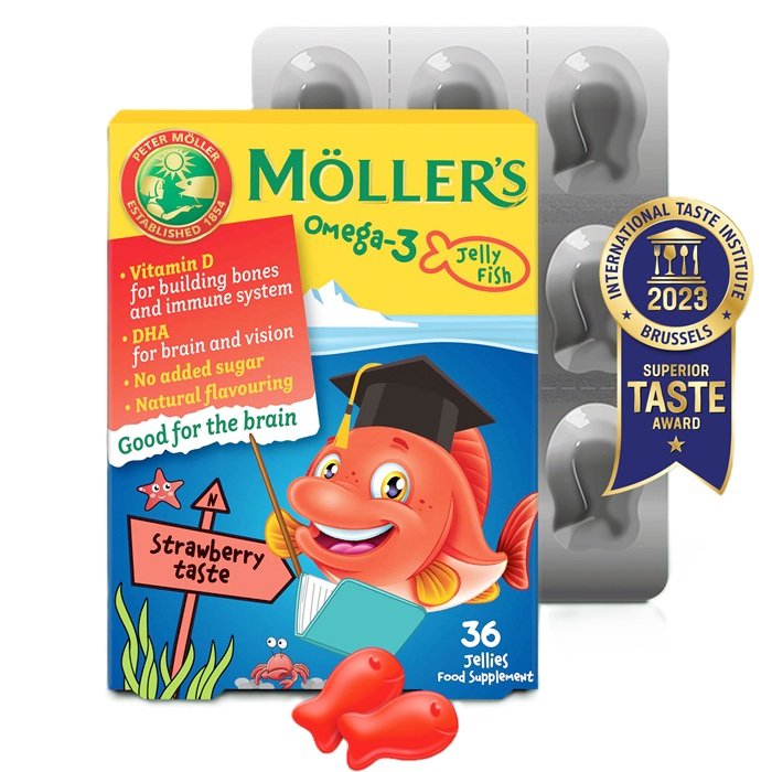 Möller’s Omega-3 halacska gumivitamin – eper íz